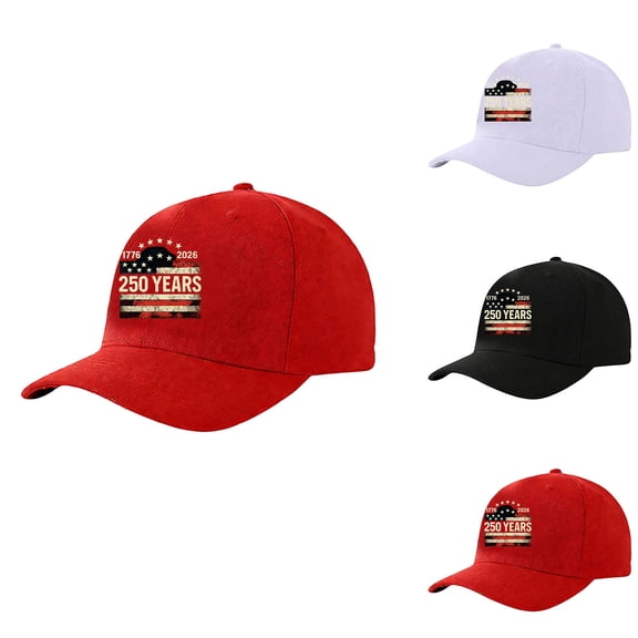 Trgacdwlo USA 250th Anniversary Hat Embroidered Adjustable Patriotic 250 Anniversary Retro Baseball Cap for Men Women Red
