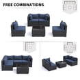 thumbnail image 2 of MRUAKA 5 Pieces Patio Conversation Set, Outdoor Sectional PE Rattan Wicker Furniture Seat,Blue, 2 of 7