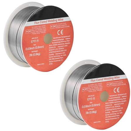 KFFKFF Flux Core MIG Welding Wire, E71T-11 0.03-inch 2 LBS, Gasless Mild Steel Welding Wire with Reduced Spatter for Versatile Arc Welding, Self-Shielded for Outdoor Applications