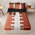 thumbnail image 3 of Homewish Football Brown Ice Cream Drip Zipper Full Size Comforter Sets with Fitted Sheet and 2 Pillowcases,Ball Gamer Zipper Bedding Set for Boys,4pcs,Black Reversible, 3 of 6