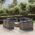 thumbnail image 1 of vidaXL 9 Piece Garden Lounge Set with Cushions Grey Poly Rattan, 1 of 5