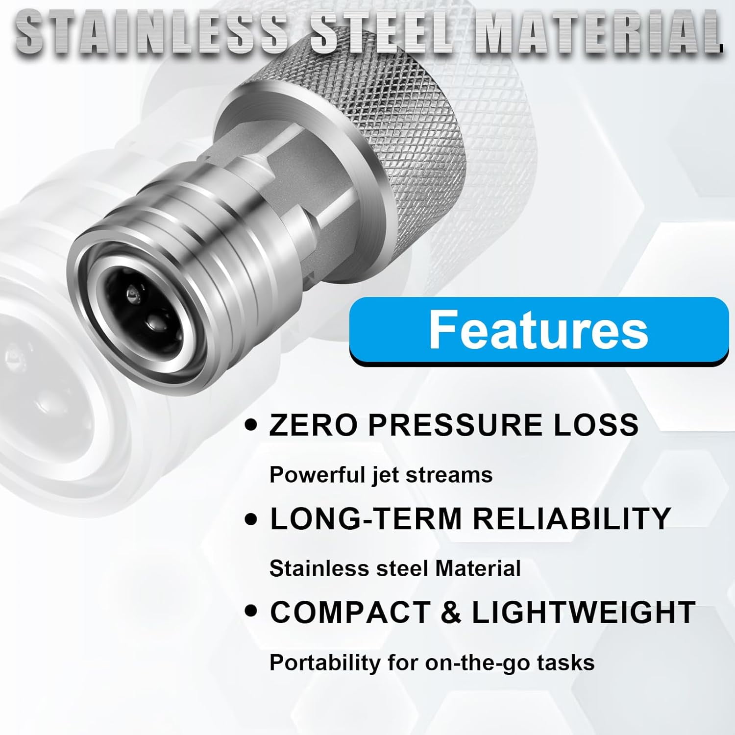 2 garden hoses to high pressure cleaner adapter, 3/4 inch to 1/4 inch stainless steel quick connect fittings, for car washing, high pressure cleaner accessories, water hose nozzle converter (2 adapte
