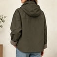 thumbnail image 7 of Alkepwun Detachable Hooded Jackets for Women Plaid Lining Inside Hood and Cuffs Zip Up Snap Button Loose Fit Casual Jacket with Pockets for Daily Wear Outdoor Activities, 7 of 7
