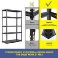 thumbnail image 4 of COOKCOK 5-Tier Garage Shelving, Adjustable Metal Storage Shelf, 2000LBS Heavy Duty Storage Shelves, Ideal for Garage, Warehouse, or Home Organization, 39.4" x 17.7" x 71.2", Black, 4 of 7