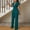 Army Green, variant on Jumpsuits for Women Spring Purple Short Sleeve Solid Color V-neck Straight-leg Jumpsuit S