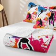 thumbnail image 4 of Feelyou Basketball Silhouette Bed Spread Queen for Boys, Graffiti Splash Art Queen Coverlet Set, 3 Pieces, 4 of 7