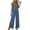 Blue, variant on Dressy Jumpsuits For Women Spaghetti Strap Pocket Adjustable Buckle V Neck Side Split Jumpsuit With A Flowing Leg For Evening And Daytime Wear Womens Jumpsuits Dressy