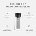 thumbnail image 2 of MAVO Cafetera fría, cafetera helada (34 oz/1000 ml), 100% hermética, filtro de acero inoxidable extraíble, perfecta para café helado y té helado caseros, 2 of 5