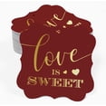 thumbnail image 2 of Inkdotpot Pack Of 100 Real Gold Foil Bracket Shape Paper Tags Love Is Sweet Wedding Favor Hang Tags, 2 of 6