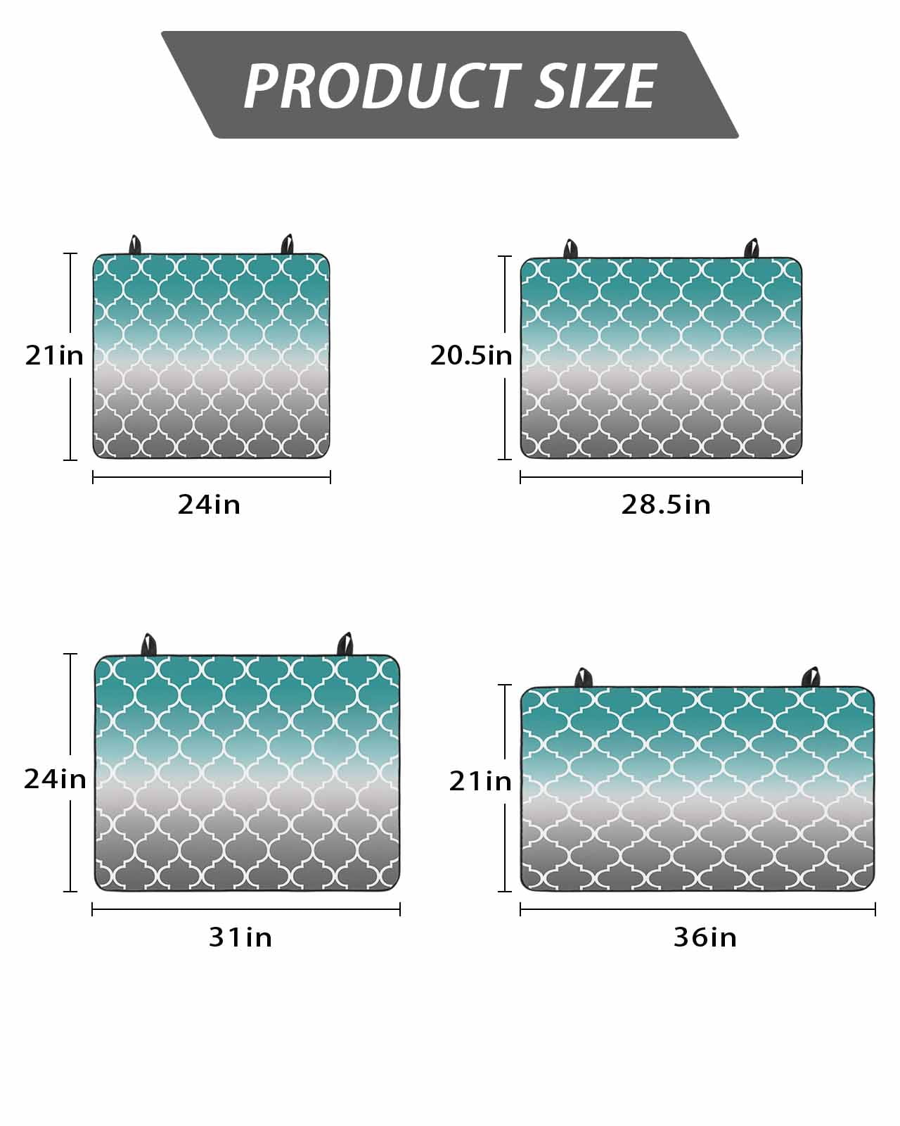 Stove Top Covers for Electric Stove, Teal Grey Ombre Morocco Pattern Glass Stovetop Cover Protector, Modern Moroccan Geometric Induction Cooktop Protector Oven Mat for Kitchen Countertop 24"x21"