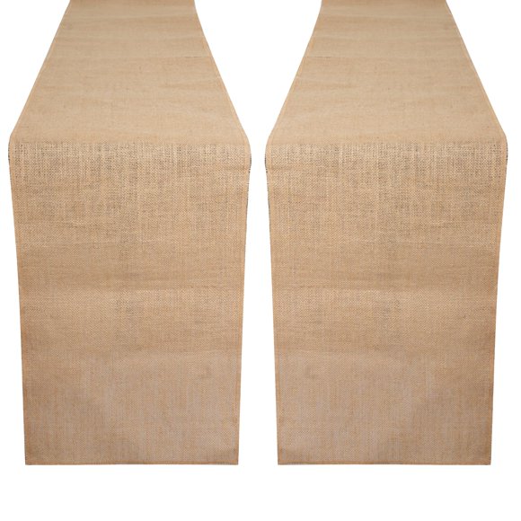 RAJRANG Camino de mesa de yute tipo arpillera, rollo largo de tela para fiestas, comedor, cocina, bodas y decoración de otoño (natural, L-108 x A-12)