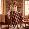 thumbnail image 4 of EANJE Skirts for Women High Waist Plaid A-Line Maxi Skirt with Pockets Vintage Fall Style Red L, 4 of 5