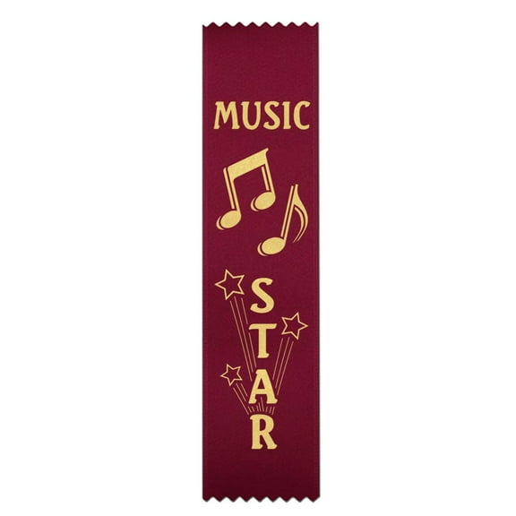 RibbonsNow Music Star Ribbons - 50 Flat Bookmark Style Ribbons (No Card & String)