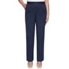 Alfred Dunner Women's Ship Shape Microfiber Pants - Medium Length, Navy, 10