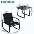 thumbnail image 2 of 3-Piece Rocking Outdoor Bistro Set, Rust-Proof Metal Frame & Breathable Textilene Mesh, Space-Saving Patio Furniture for Balcony, Garden and Yard, 2 of 5
