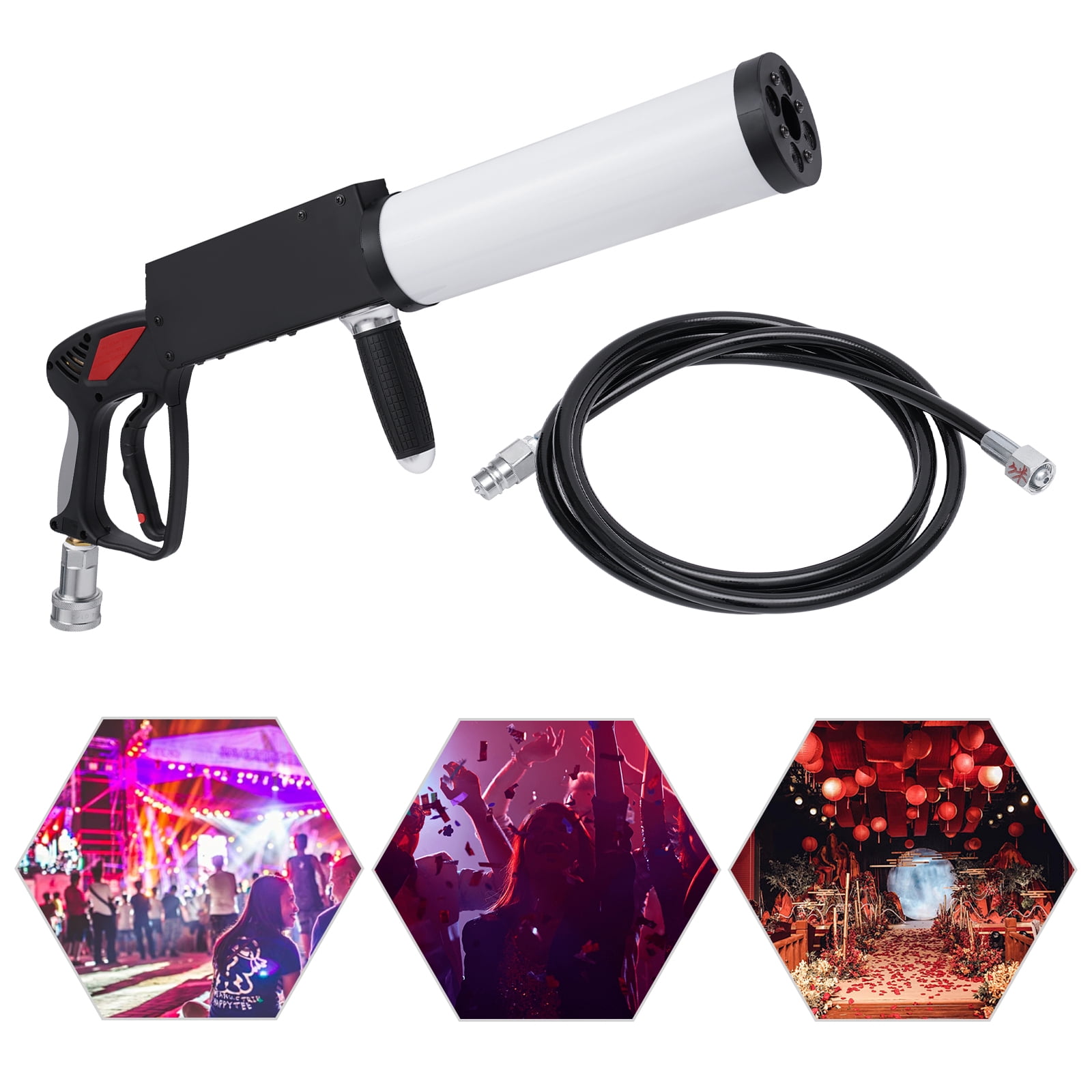 Dwellnix Party LED Cannon CO2 Gun Night Club Barroomm DJ Jet Effect Fogger Smoke Gun