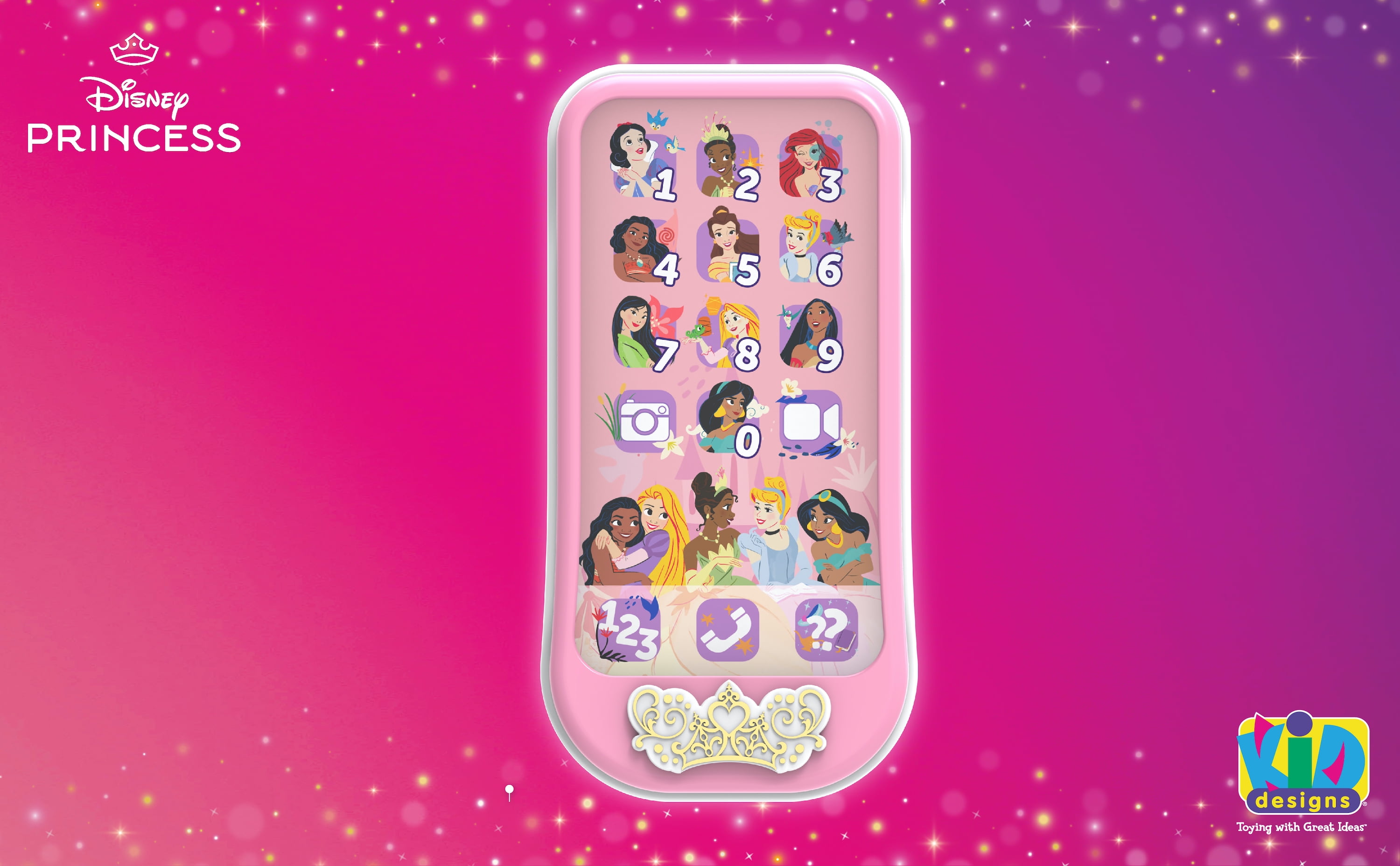 Disney Princess Bluetooth Microphone with Lights that Flash to The Music, Toy Phone