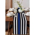 thumbnail image 2 of Blue American Flag Table Runner Black White Stripe US Flag Retro Wooden Tablerunners 13 x 90 Inch, Table Decorations Tabletop Scarf for Summer Gathering Holiday Farmhouse Kitchen Dining Decor, 2 of 6
