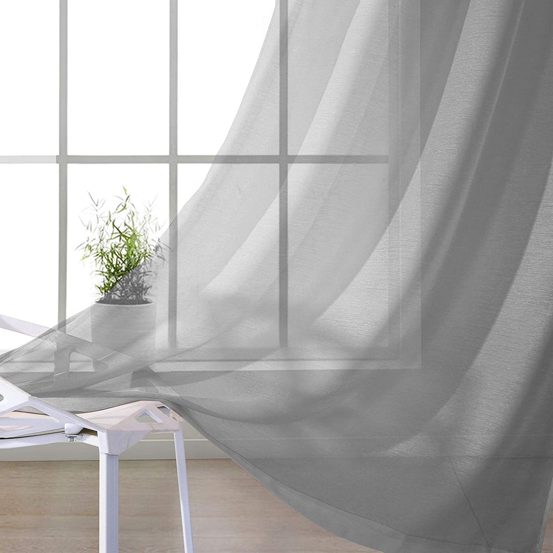 Dainty Home Traditional 2 Piece Solid Print Sheer Curtain Set