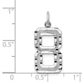 thumbnail image 2 of 14K White Gold 14kw Casted Large Diamond Cut Number 8 Charm, 2 of 2