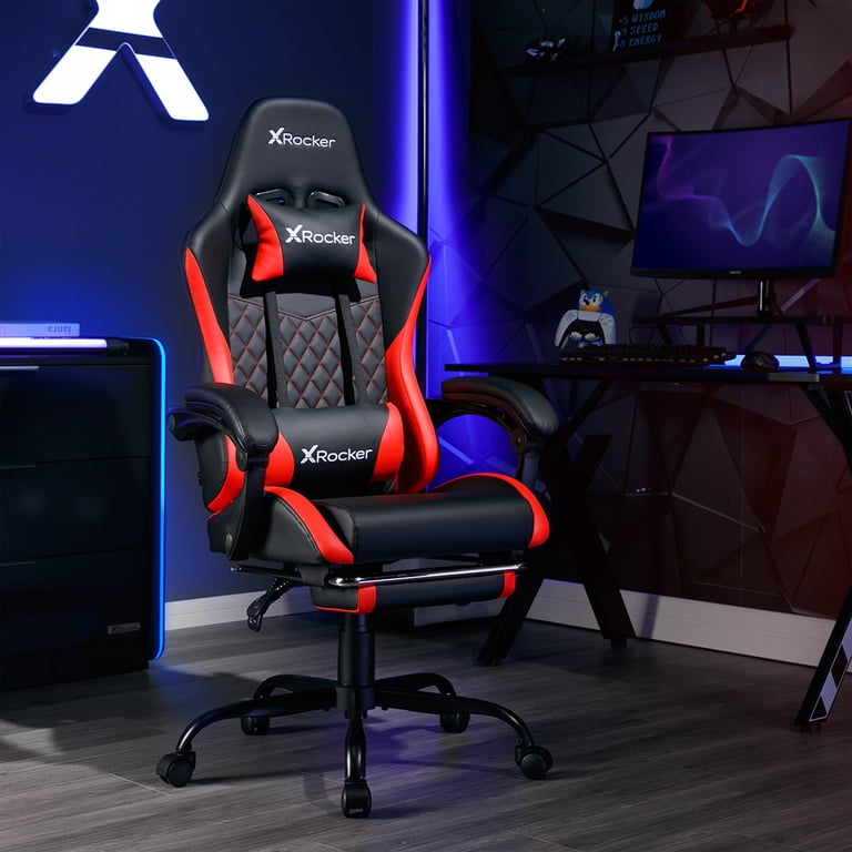 X Rocker Apex PC Gaming Chair, Massage, Footrest, Red photo 4