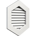 thumbnail image 2 of Ekena Millwork 16"W x 36"H Vertical Peaked Gable Vent (21"W x 41"H Frame Size) 6/12 Pitch: Functional, PVC Gable Vent w/ 1" x 4" Flat Trim Frame, 2 of 14