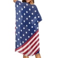 thumbnail image 4 of HELLHERO Short Sleeve Bathing Suit Cover Up for Beach Polyester Breathable Long Kimono Swimsuit Cover Up American Stars Stripes, 4 of 6