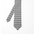 thumbnail image 2 of Men's Tie, Horizontal Stripes Image, 3.7", Black White and Grey, by Ambesonne, 2 of 4
