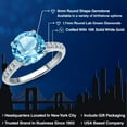 thumbnail image 2 of Gem Stone King 10K White Gold Swiss Blue Topaz and Lab Grown Diamond Engagement Ring for Women | 3.20 Cttw | Round 9MM | Gemstone November Birthstone | Size 5, 2 of 6