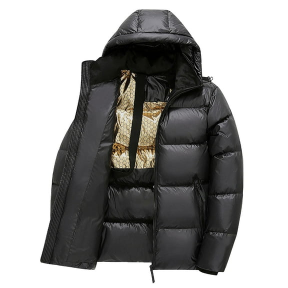 Winter Warm Thickened Down Jacket Heavy Duty Cold Weather Coat With Hood For Outdoor Activities Windproof Water