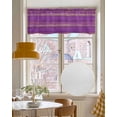 thumbnail image 4 of Purple Wood Grain Kitchen Valances for Windows Farmhouse Linen Window Valance Curtain for Living Room Window Treatment Farmhouse Plank Retro Country Valance Rod Pocket Topper Drape, 42 x 18 Inch, 4 of 6