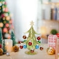 thumbnail image 5 of Mini Christmas Tree 6.96x2.75inch Multicolore Vintage Glass Christmas Tree with Removable Ball Ornaments Creatives Desktop Ornaments Christmas Ornaments for Xmas Holiday Party Home Decor Gifts, 5 of 7
