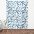 thumbnail image 4 of Ambesonne Botanical Fabric by the Yard, Repeating Branches Leaves, 5 Yards, Sky Blue Pink and Teal, 4 of 5