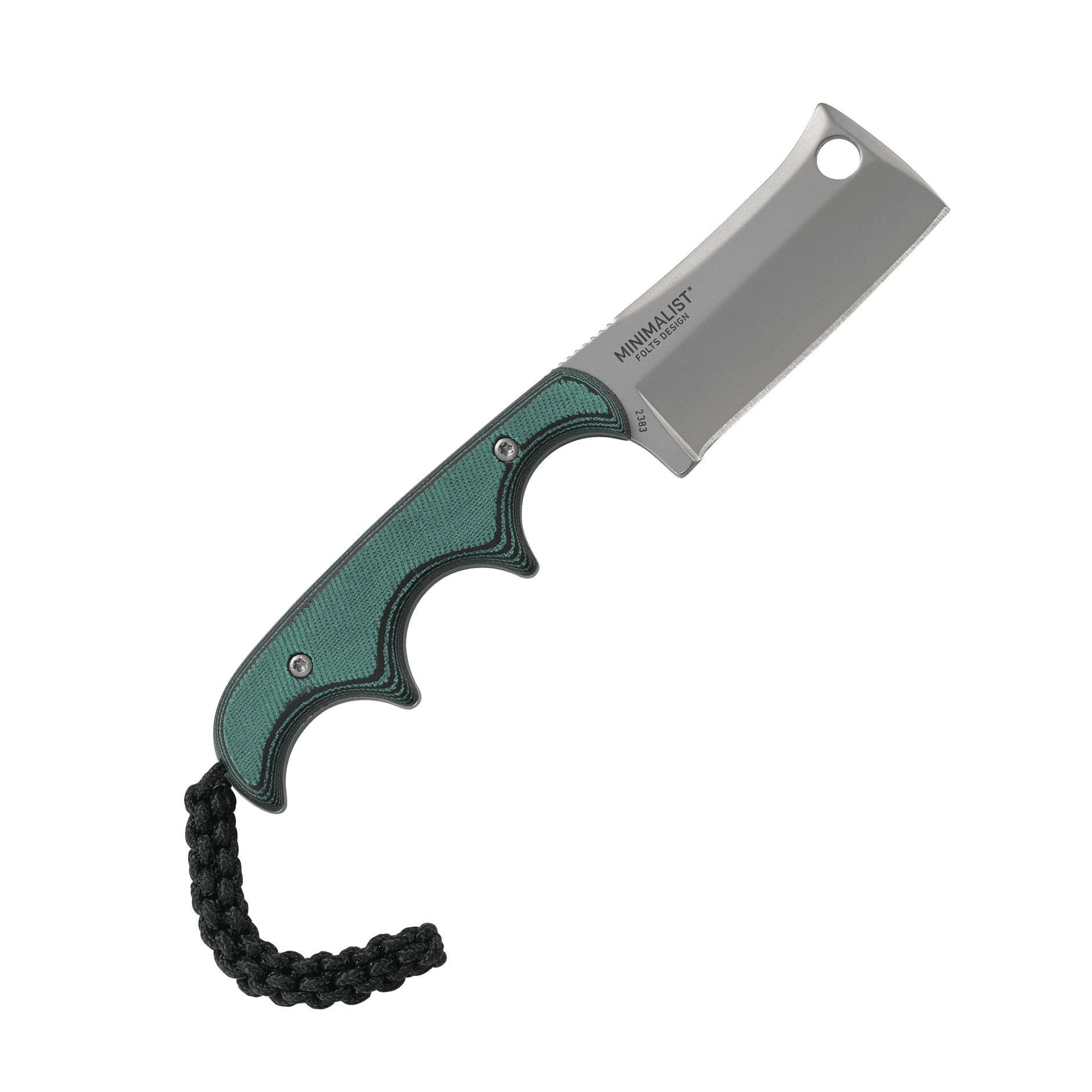 CRKT Minimalist Cleaver Outdoor Survival Fixed Blade Knife with Sheath: Stainless Steel Plain Edge Blade, Micarta Handle, 2383