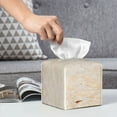 thumbnail image 6 of Picia pita baked bread Pattern Tissue Box Cover,PVC Leather Square Holder,Tissue Box Holder with Magnetic Bottom,Facial Paper Organizer Dispenser-5.2"X5.2"X5.2", 6 of 7