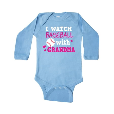 

Inktastic I Watch Baseball with My Grandma Gift Baby Boy or Baby Girl Long Sleeve Bodysuit