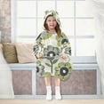 thumbnail image 7 of FORMRS Wearable Blanket Hoodie with Sleeves for Kids Cozy Flannel Sweatshirt, Retro Flower, 7 of 7