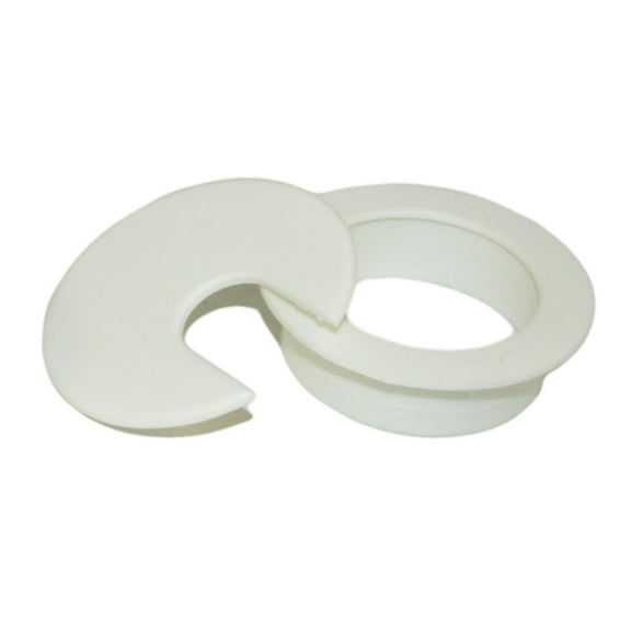 2IN CUT-HOLE SIZE White Round Wire Management Grommet with Removable Lid