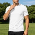 thumbnail image 5 of Ovzne Men's Big & Tall Round Neck Short Sleeve Athletic Basi T-Shirts Breathable Casual Summer Stretchy Activewear Tops S-3XL Multiple Colors, 5 of 10