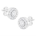 thumbnail image 2 of 14k White Gold 1ct TDW Diamond Halo Stud Earrings (I-J,I1-I2), 2 of 7