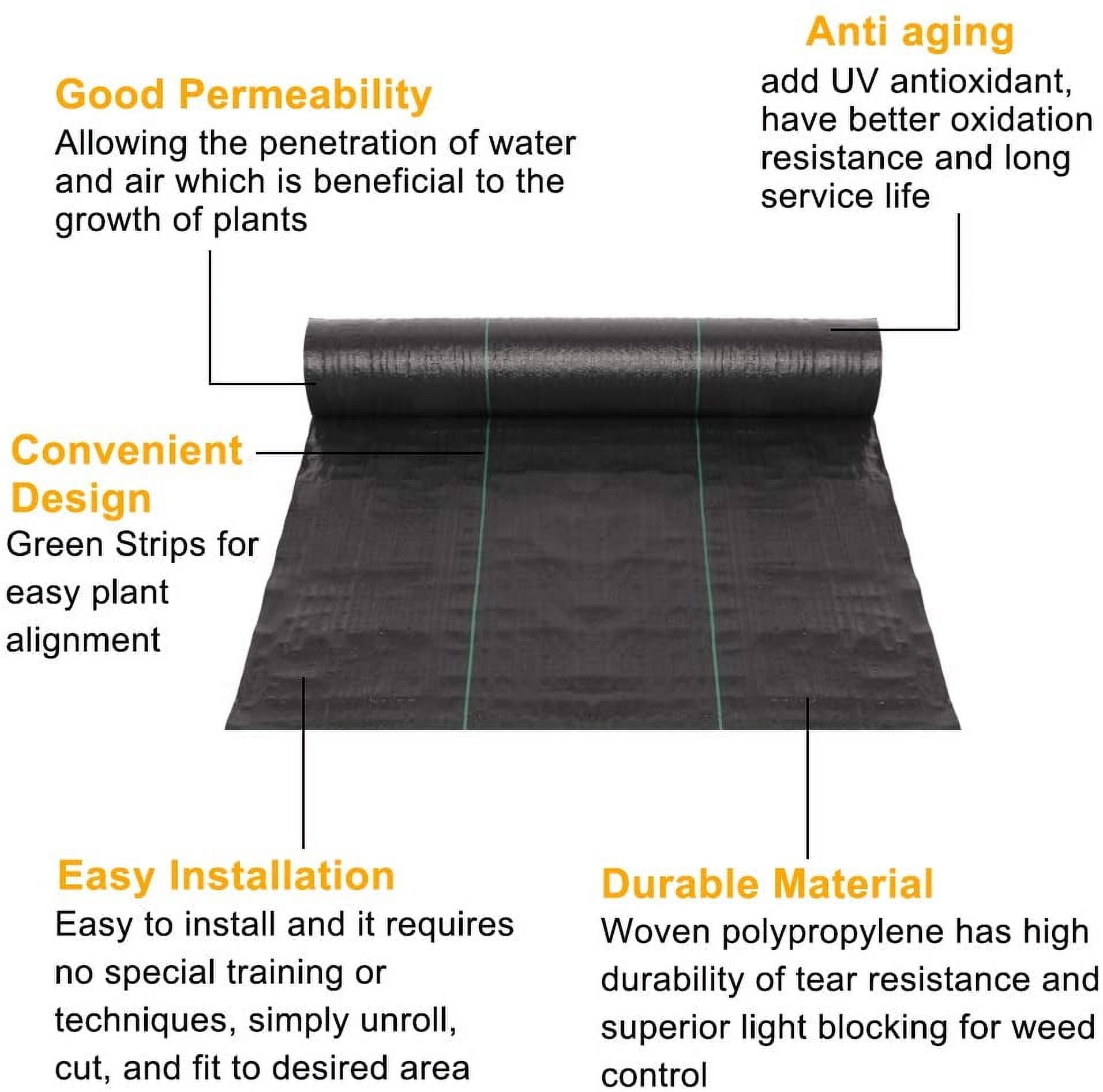 Zimtown 3 x 300 ft Landscape Fabric, Ground Cover Weed Barrier