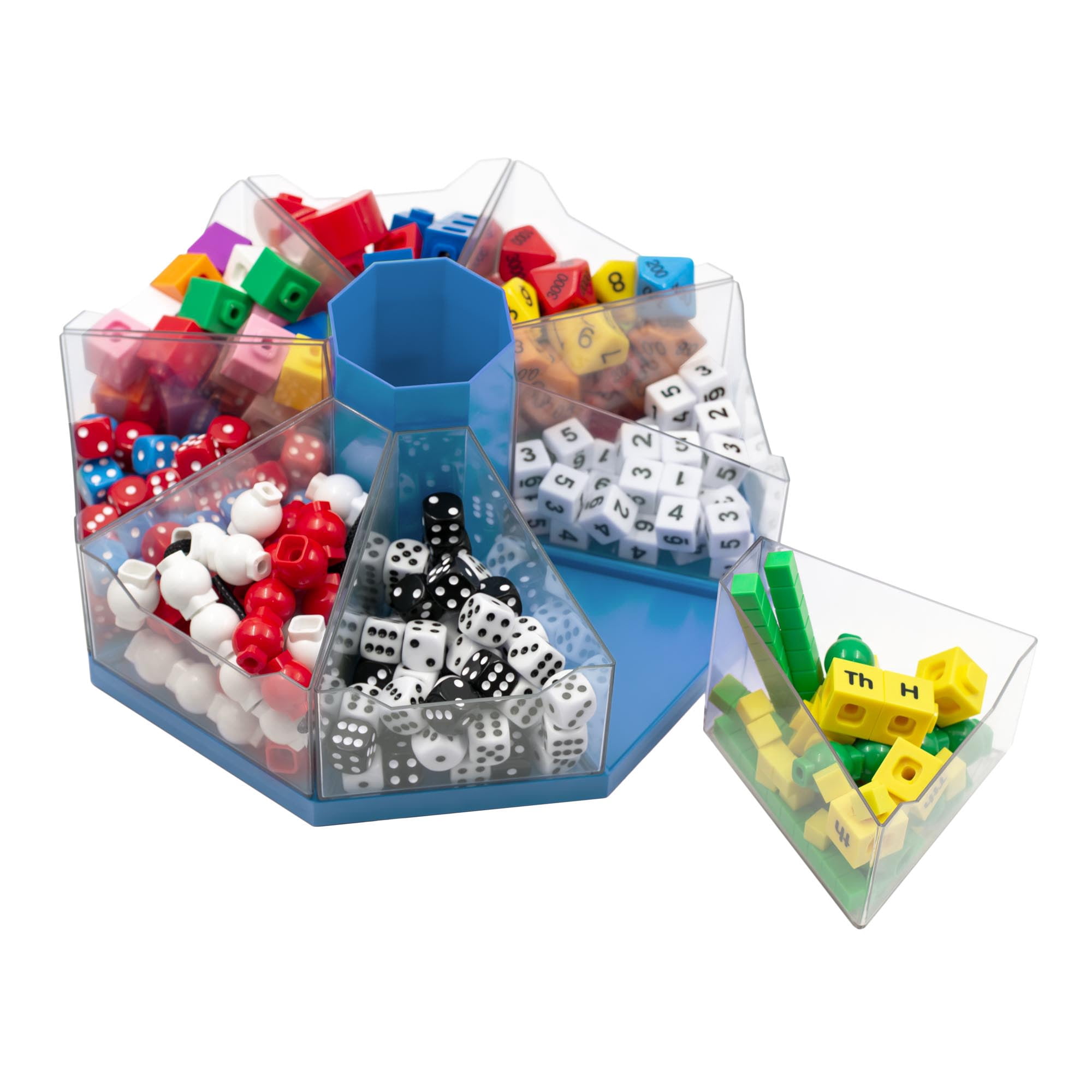 Junior Learning: Classroom Caddie - Blue - 360 Spinning Class & Desk Organizer, Holds 8 Removable Compartment Trays, Store Art & Writing Supplies