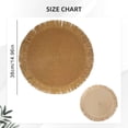 thumbnail image 2 of 2 Pcs 15" Natural Rustic Burlap Jute Placemat, Boho Round Paper Placemats, Rustic Woven Fade-Safe Tablemats,Braided Placemats for Home, Cafe or Events, 2 of 7