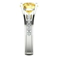 thumbnail image 3 of Clara Pucci 14K White Gold 3.39 Natural Citrine Engraveable Engagement Ring + Wedding Band Set, 3 of 7
