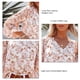 thumbnail image 4 of Blusa Casual De Manga Larga Para Mujer, Estampado Floral, Blusa De Manga Larga Con Estampado Floral, Cuello En V Suave Para Vacaciones Para Fiesta Para Mujer, 4 of 7