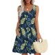 thumbnail image 2 of Vestido de Verano Casual de Mujer Impreso sin Mangas con Cuello en V Conjunto Superior, Imitación de Algodón Tirar Marco Suelto, 2 of 6
