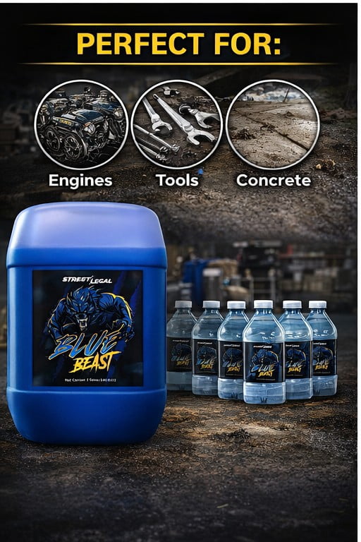 Street Legal Blue Beast Xtreme Premium Concentrate, Biodegradable Engine Degreaser 5 gallons pail