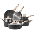 thumbnail image 1 of CAROTE Juego de ollas y sartenes antiadherentes, juegos de utensilios de cocina de inducción de granito blanco, juego de cocina antiadherente de 11 piezas con sartenes y cacerolas (libre de PFOS, PFOA, 1 of 4