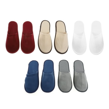 

5 Pairs Hotel Guest Shoes Lightweight Slippers Multi-color Indoor Slippers (Random Color)