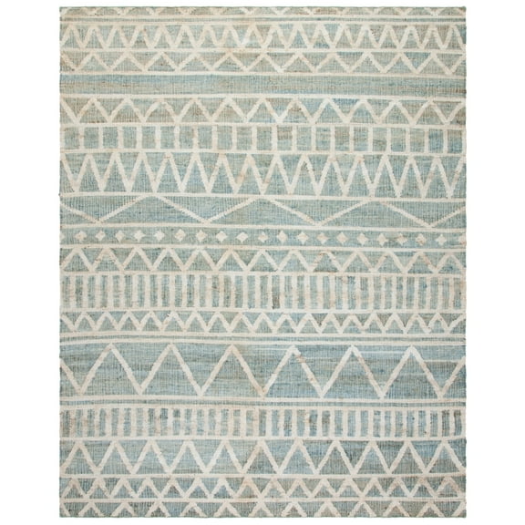 SAFAVIEH Kilim Merton Geometric Area Rug, Charcoal/Natural, 8' x 10'